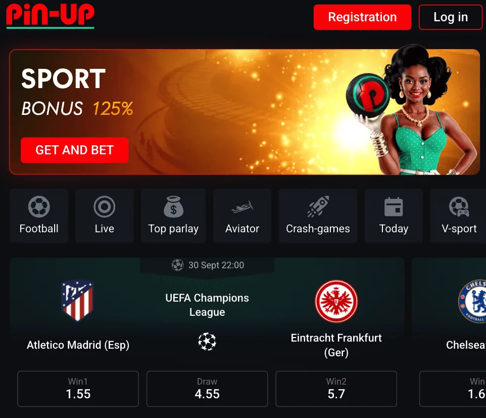 Pin-Up Africa homepage